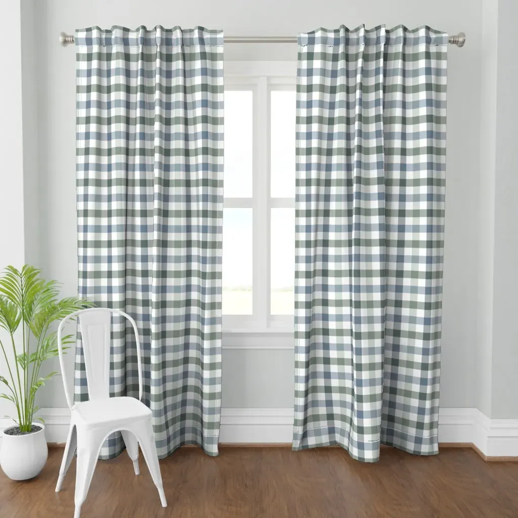Misty Gingham Angelina Curtain Panel - Grey product