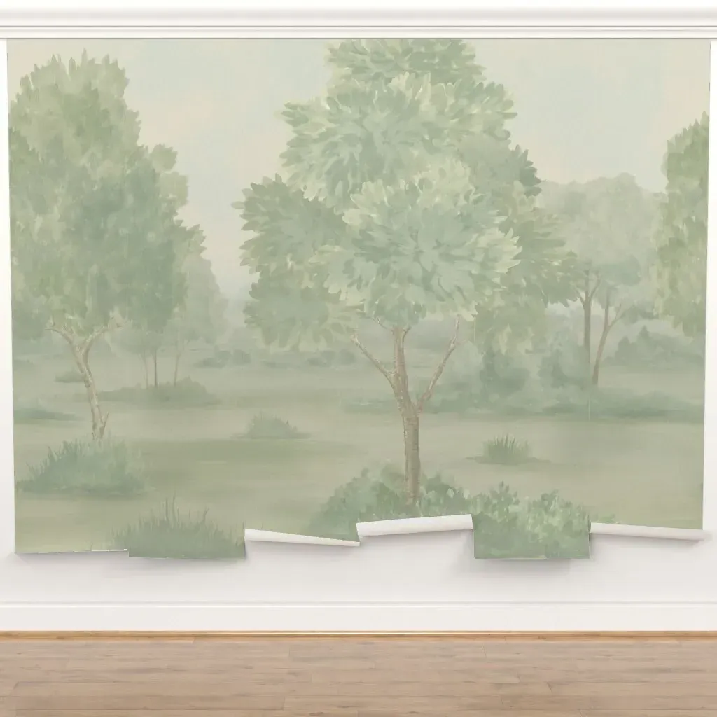 Misty Landscape Peel and Stick Wall Mural - Warm Greens product
