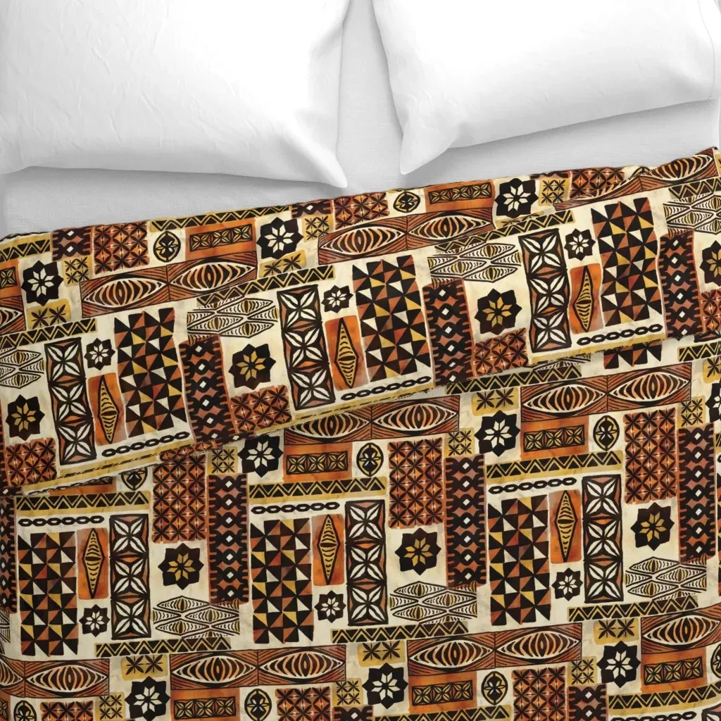 Mixed Tapa Duvet Cover - Brown alternate view