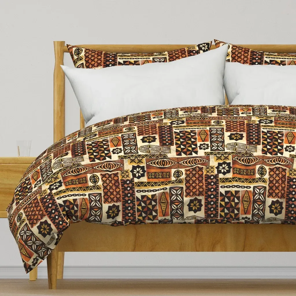 Mixed Tapa Duvet Cover - Brown product