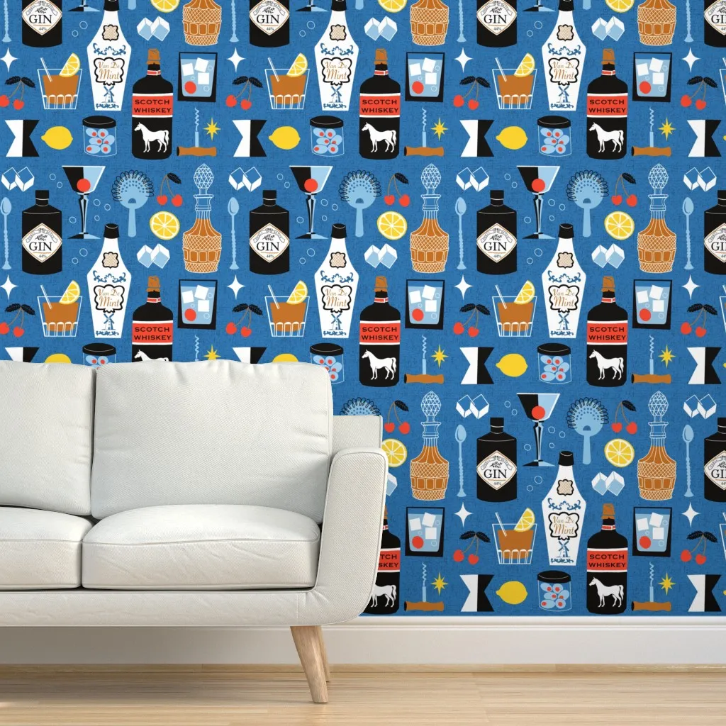 Mixology Peel and Stick Wallpaper - Blue product