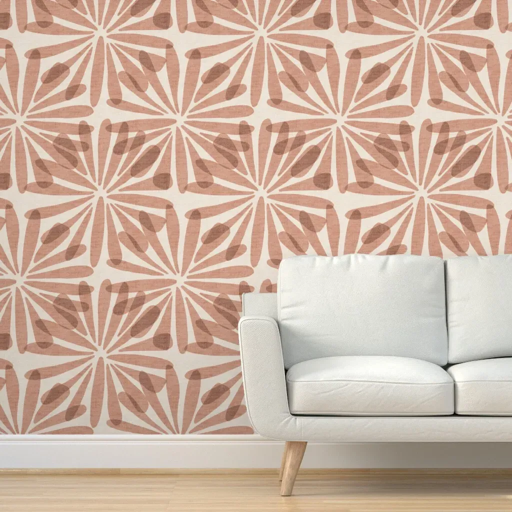 Moccha Mousseflower Peel and Stick Wallpaper - Dusty Rose product