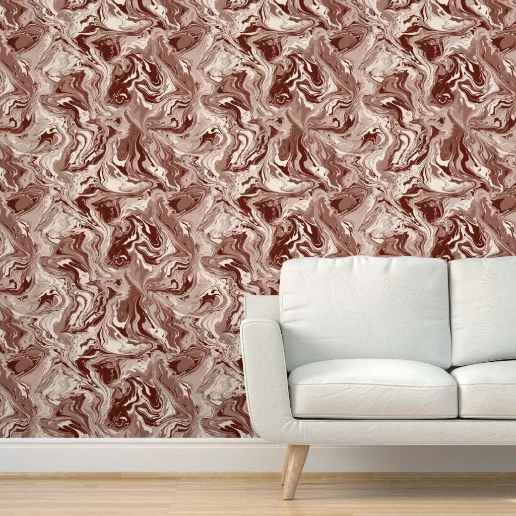 Mocha Marbling Peel and Stick Wallpaper - Dark Brown product