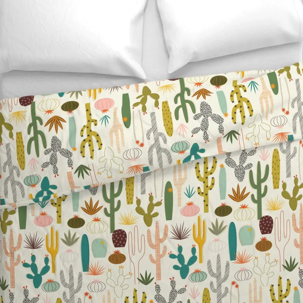 Mod Desert Garden Duvet Cover - Green alternate view