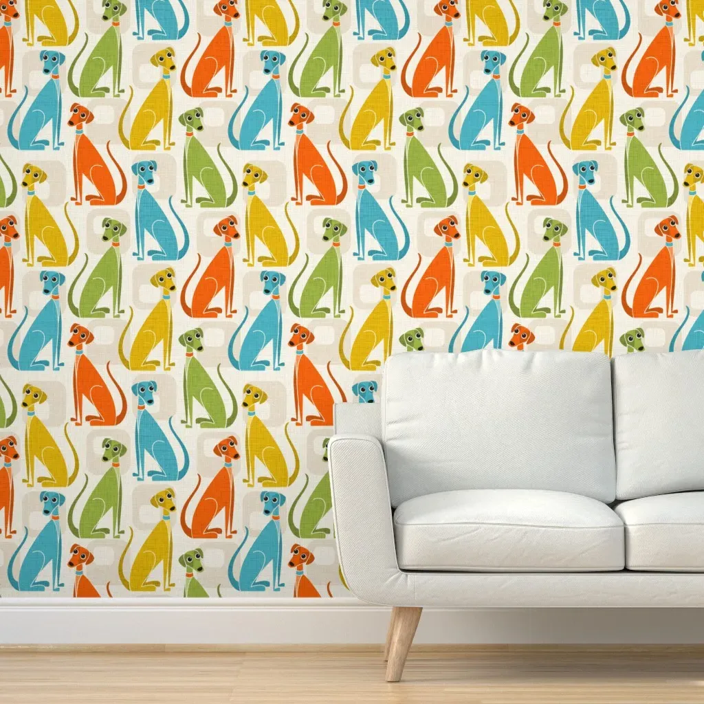 Mod Dogs Peel and Stick Wallpaper Removable - Orange product