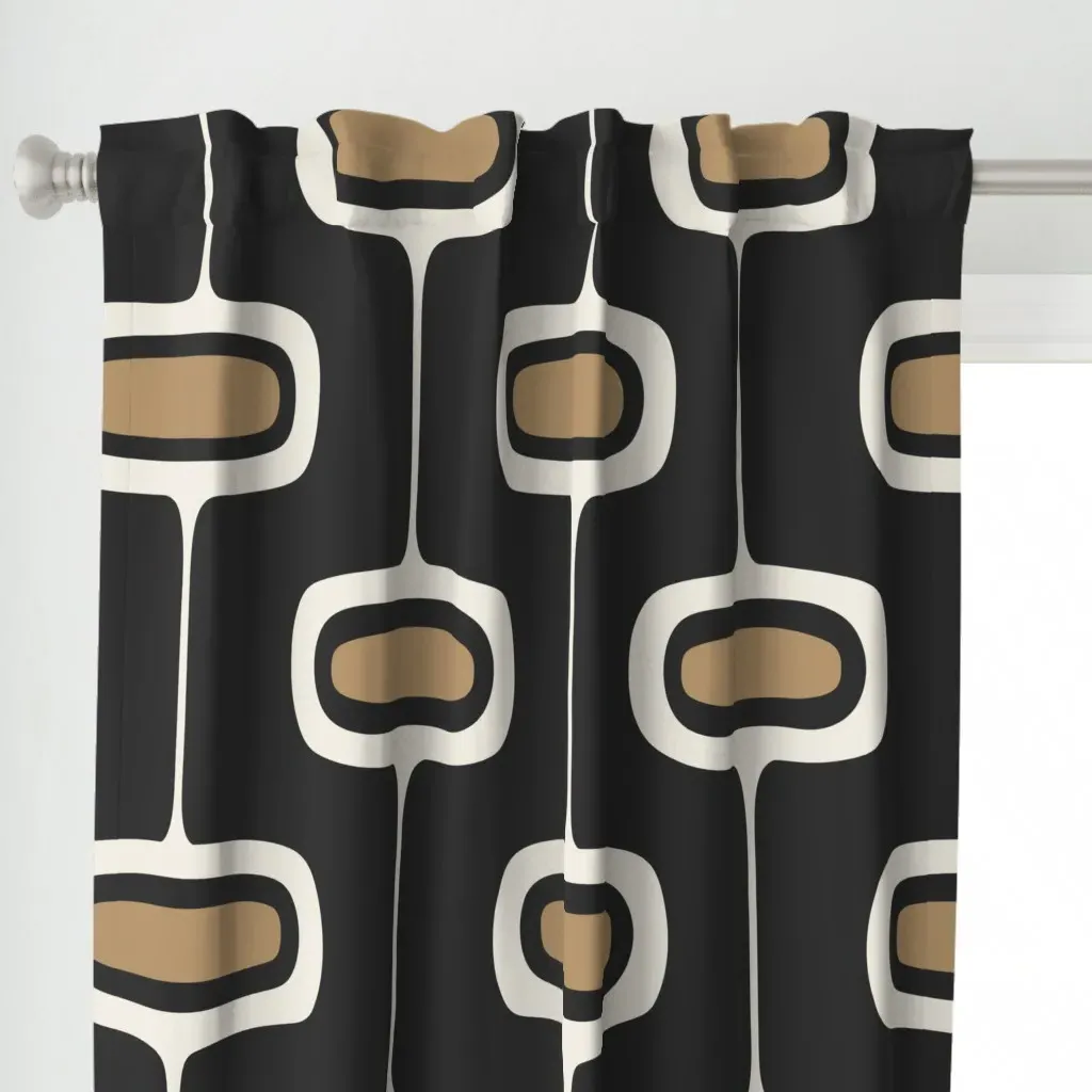 Mod Minimalist Chain Link Curtain Panel - Beige alternate view