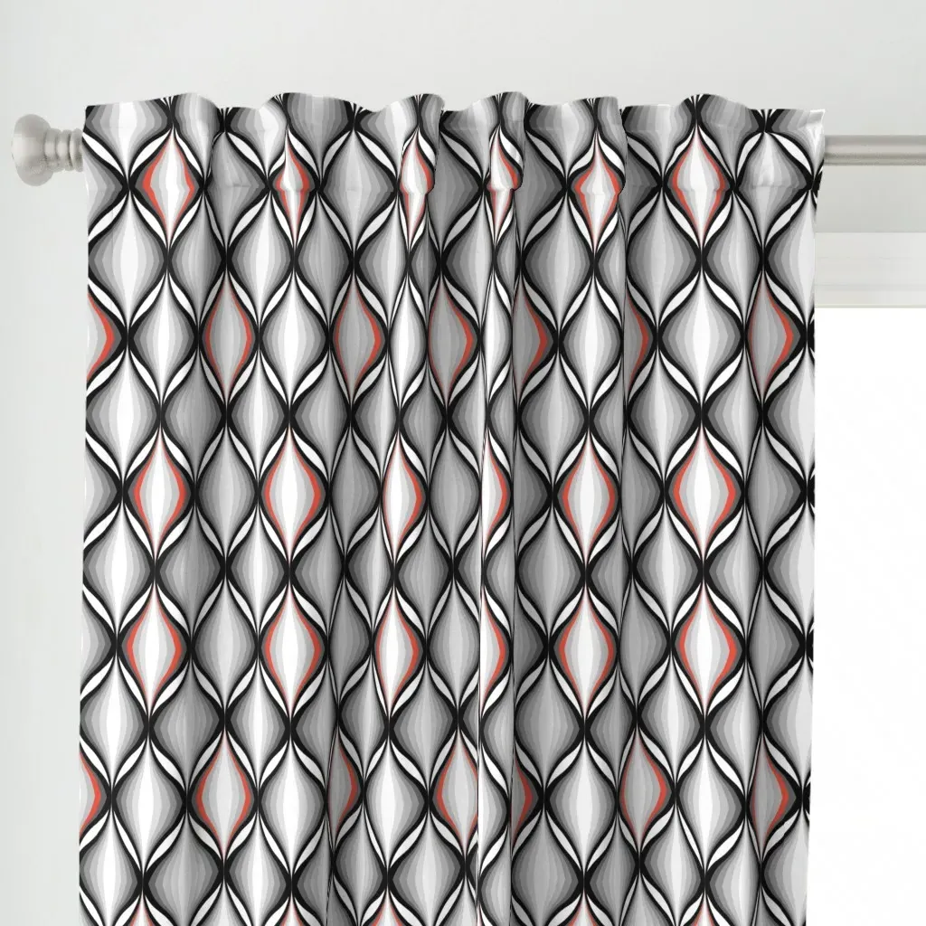 Mod Ogee Curtain Panel - Black alternate view
