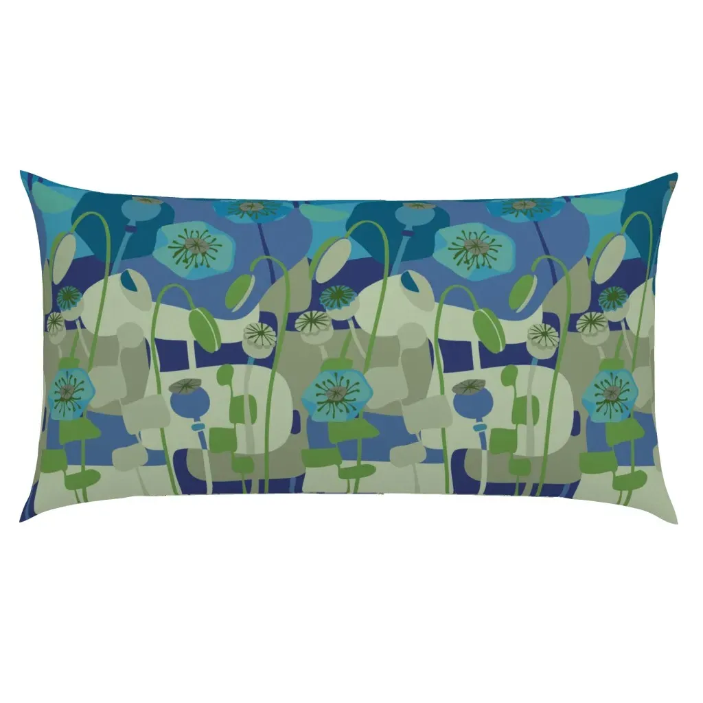 Mod Poppies King Pillow Sham - Deep Blue product