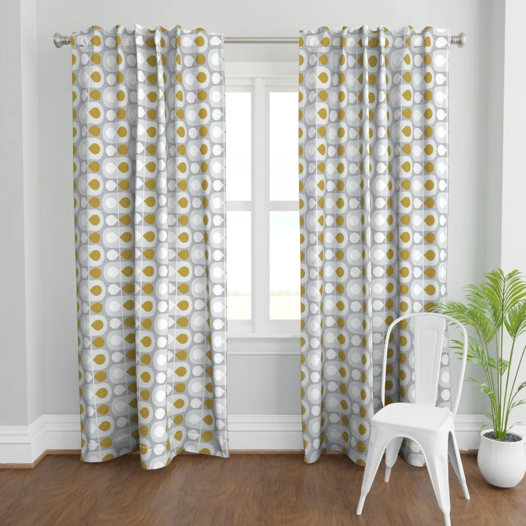 Mod Scandinavian Curtain Panel - Mustard Yellow product