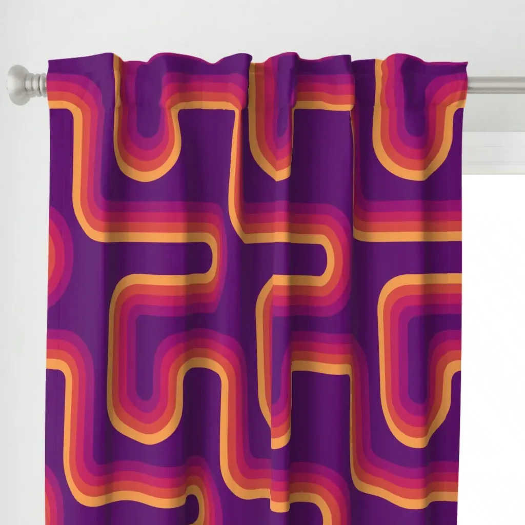 Mod Stripes Curtain Panel - Purple alternate view