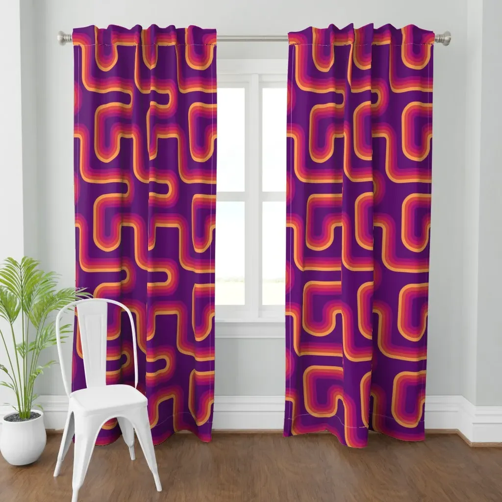 Mod Stripes Curtain Panel - Purple product
