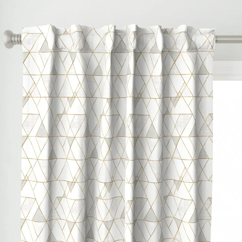Mod Triangles Curtain Panel - White alternate view
