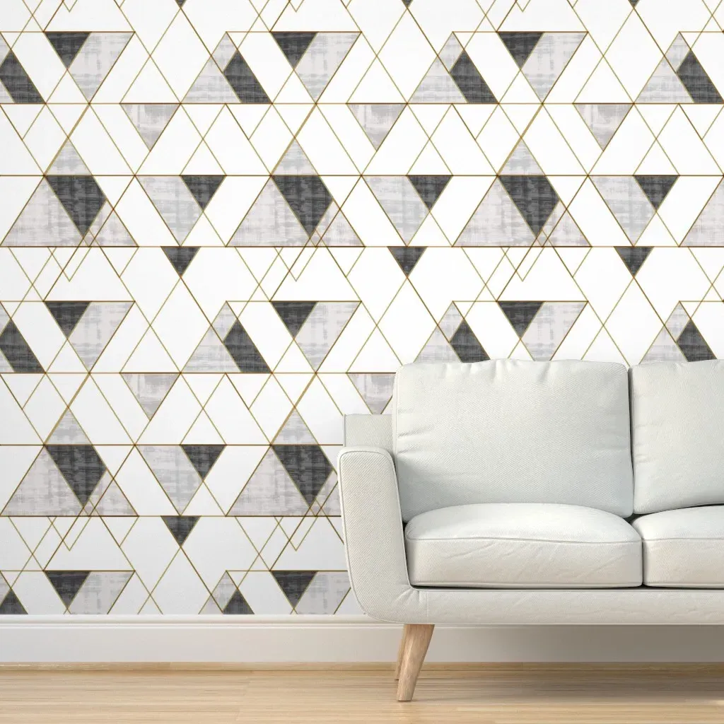 Mod Triangles Peel and Stick Wallpaper - Black, White product
