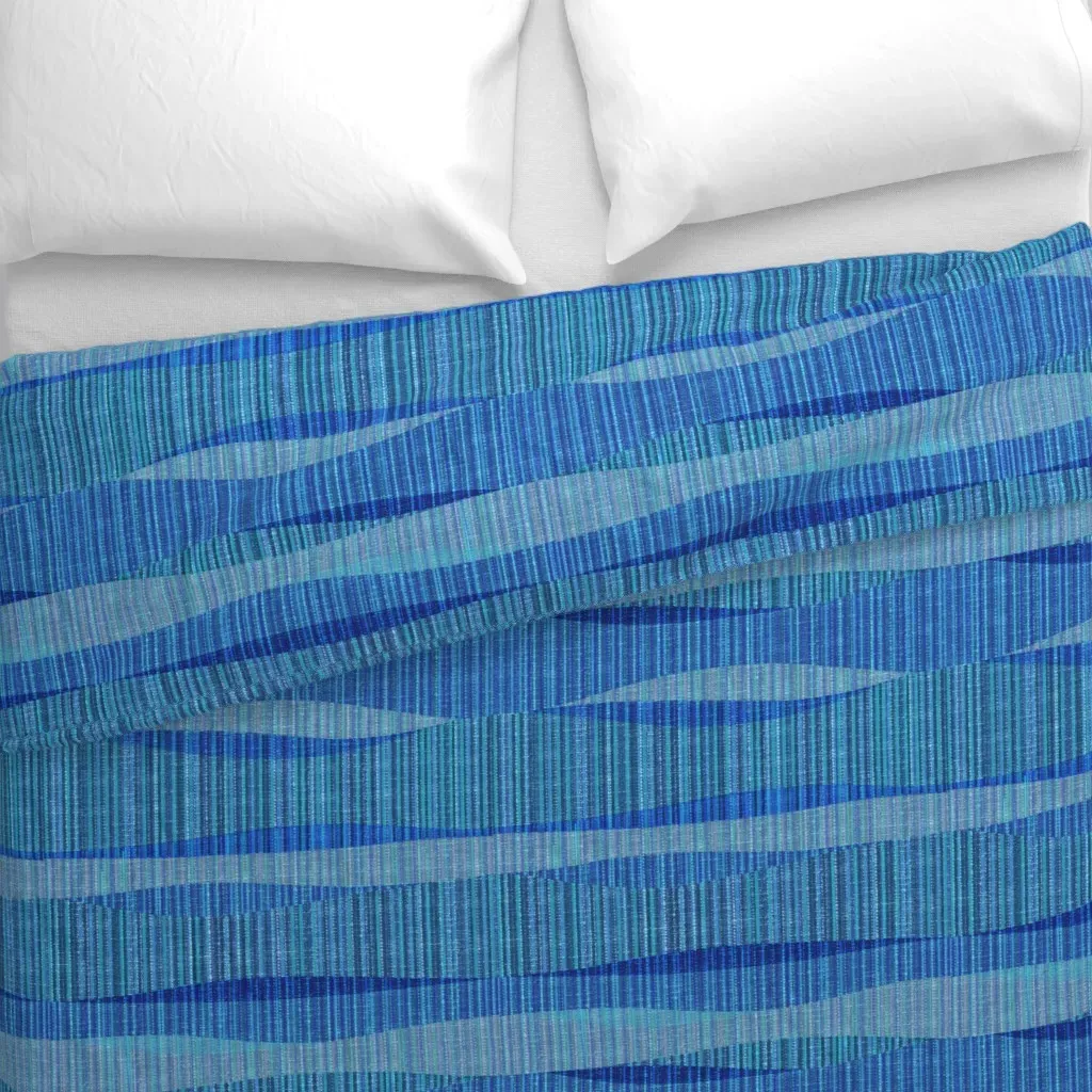 Mod Waves Duvet Cover - Blue alternate view