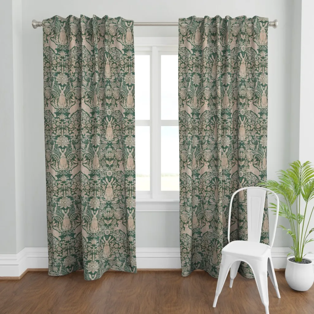 Modern Damask Year Of The Curtain Panel - Teal product