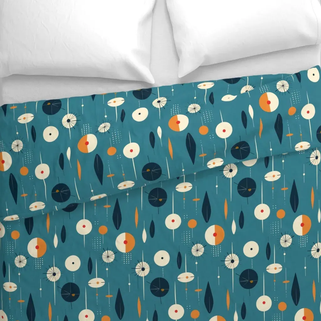 Modern Shapes Duvet Cover - Teal alternate view