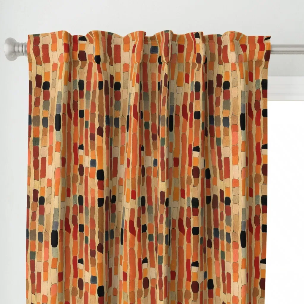 Modigliani Inspired Curtain Panel - Terracotta alternate view