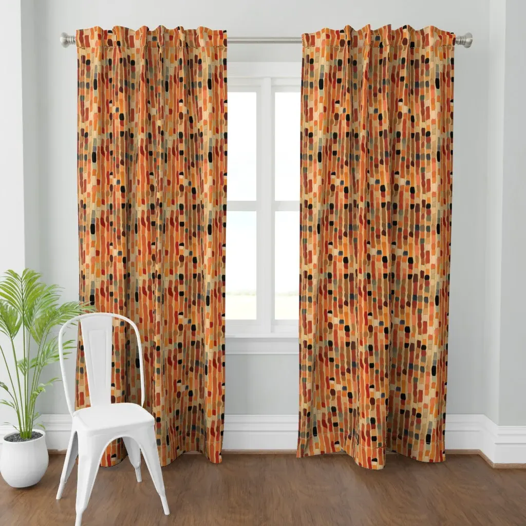 Modigliani Inspired Curtain Panel - Terracotta product