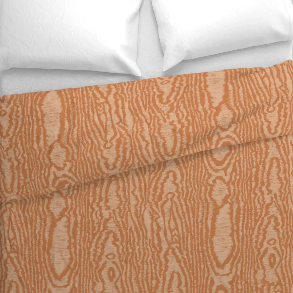 Moire Wood Grain Texture Duvet Cover - Tan alternate view
