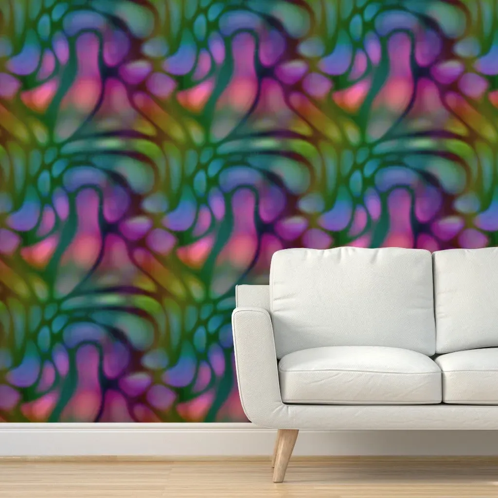 Mokume-Gane Holo Peel and Stick Wallpaper - Deep Teal product