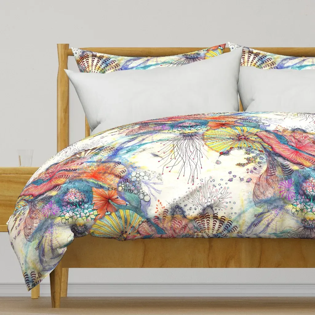 Molecular Divergence In Sea Duvet Cover - Orange product