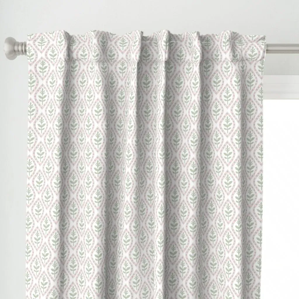 Molly's Print Half Scale Curtain Panel - Sage Green alternate view
