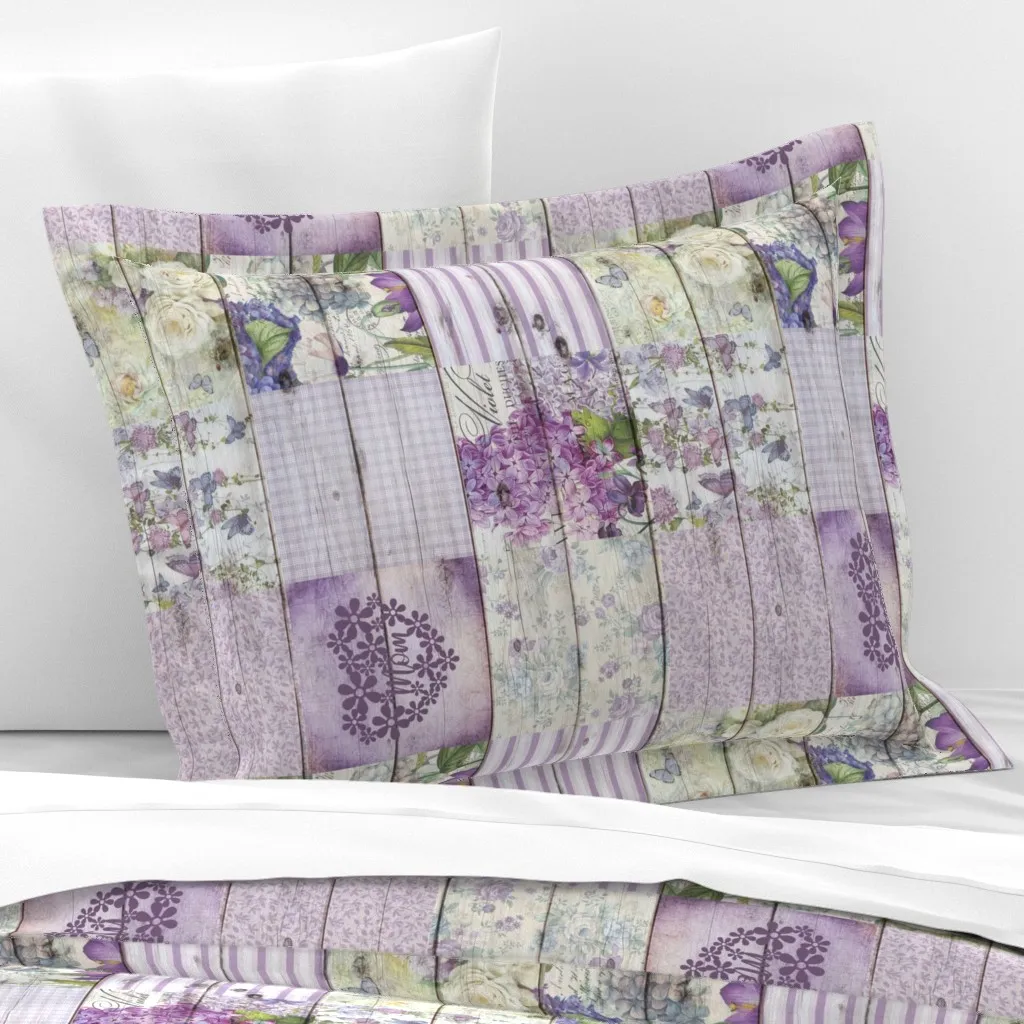 Mom Lush Lavender Floral Standard Flanged Pillowcase - Lavender, Cotton Sateen product