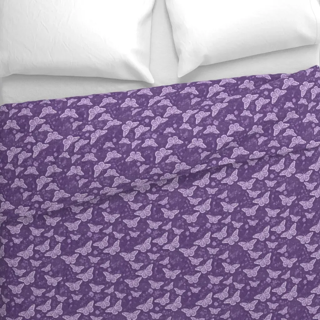 Monarch Butterfly Small Duvet Cover - Lavender alternate view