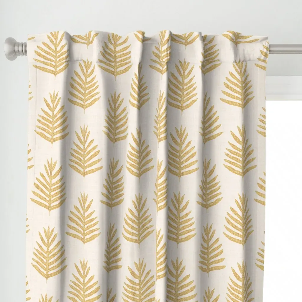 Monarch Fern Leaf Curtain Panel - Gold alternate view