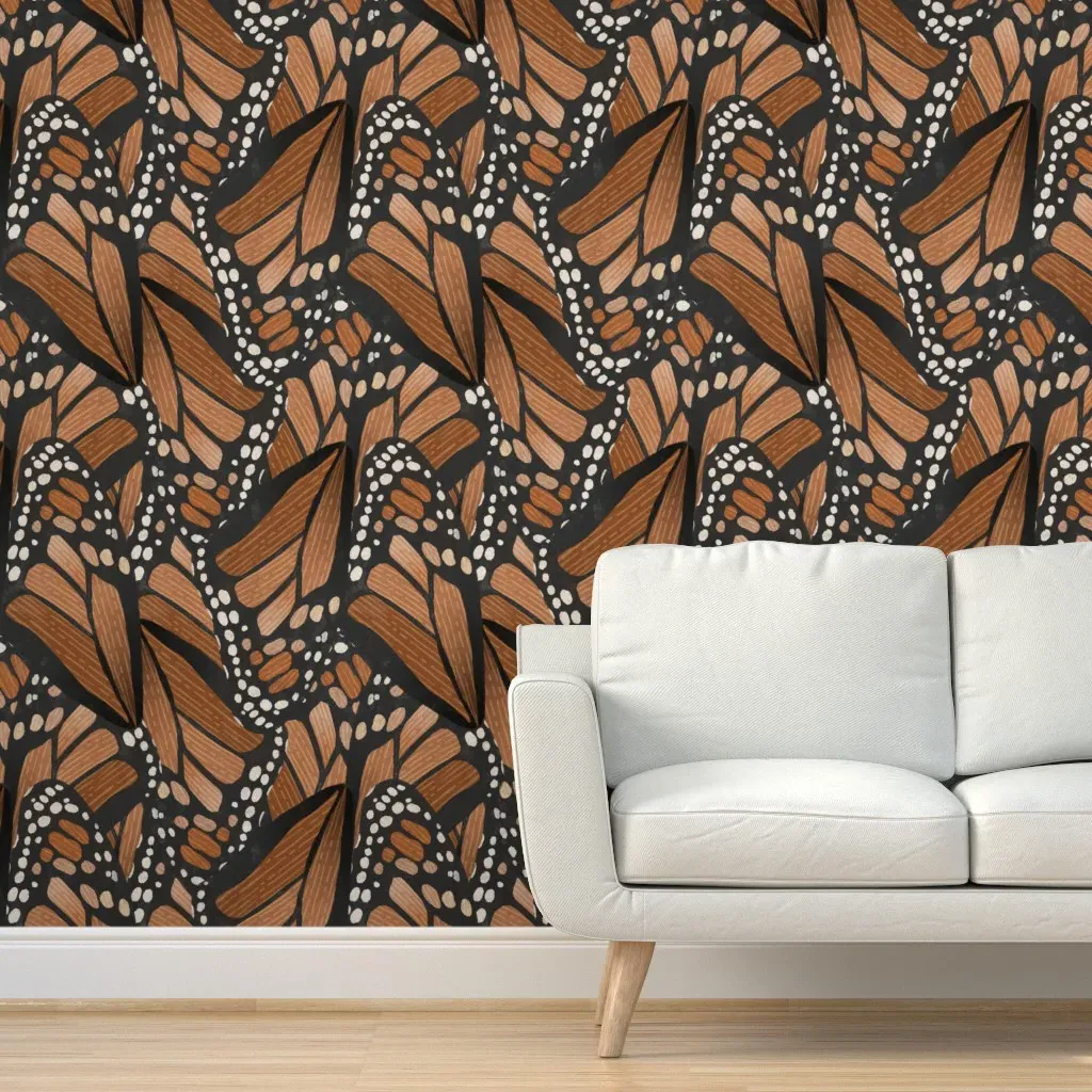Monarch Wings Peel and Stick Wallpaper - Terracotta product