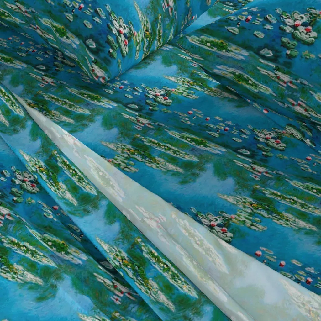 Monet Water Lilies King Size Sheet Set - Teal alternate view