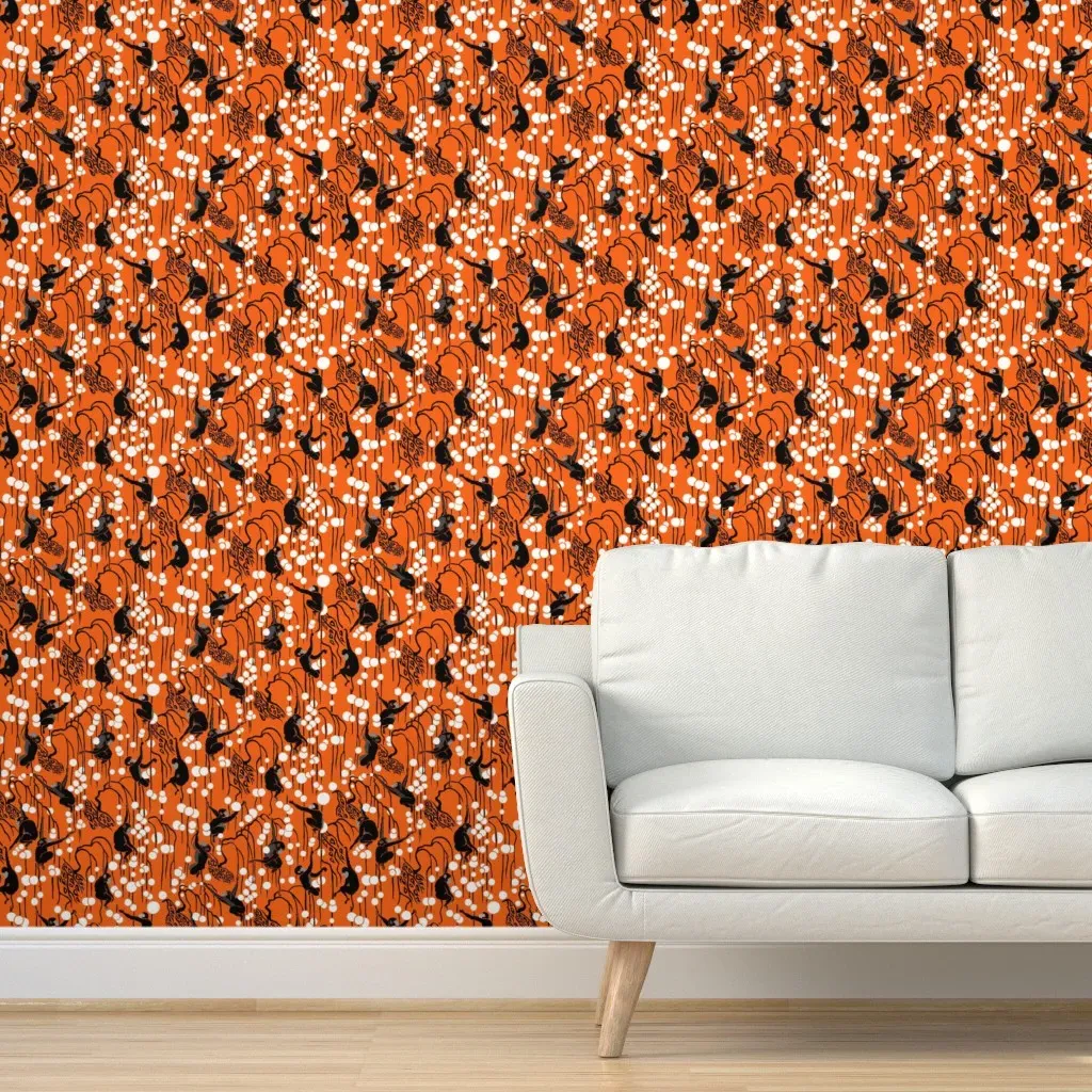 Monkey Brick Poppy Peel and Stick Wallpaper - Black, Gray product