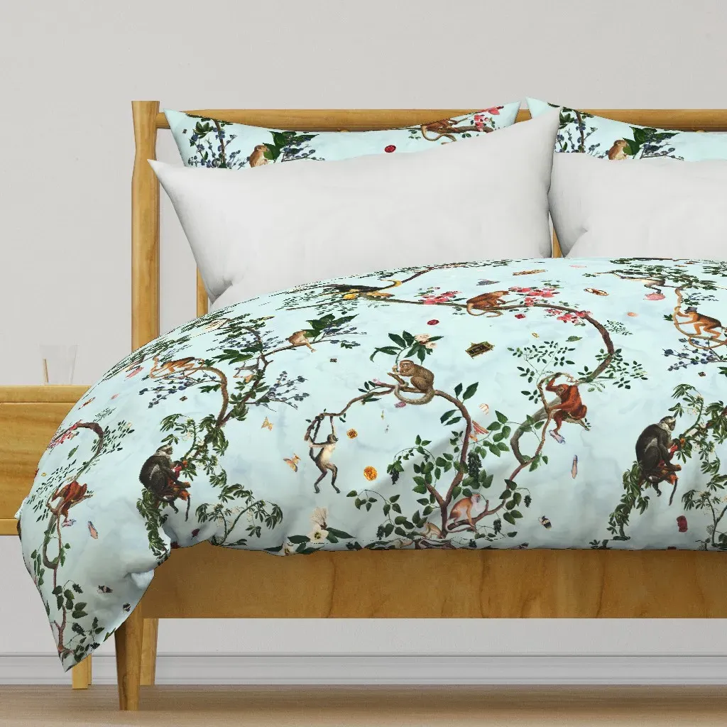 Monkey World Bubbleblue Duvet Cover - Light Blue product