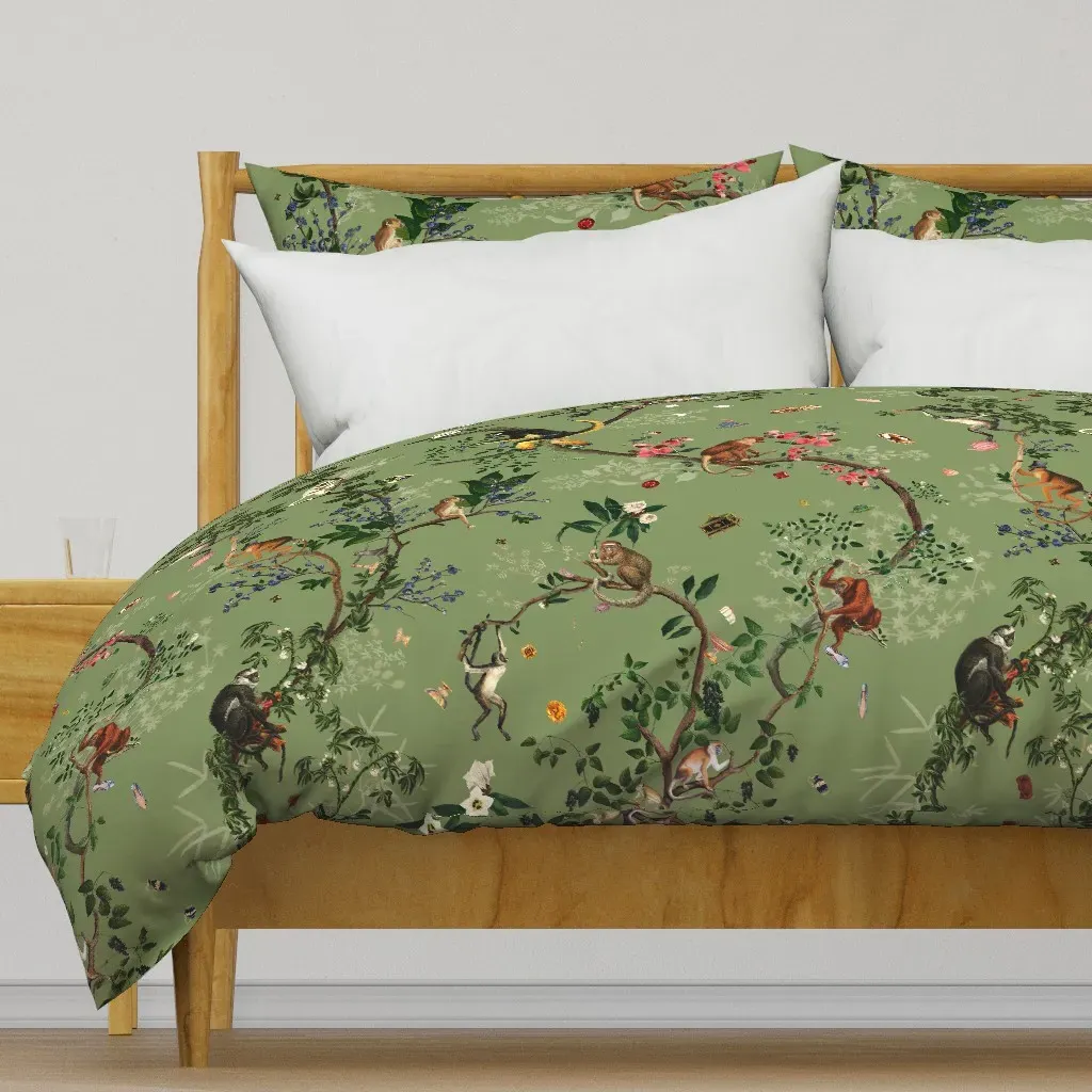 Monkey World Chloe Duvet Cover - Sage Green product