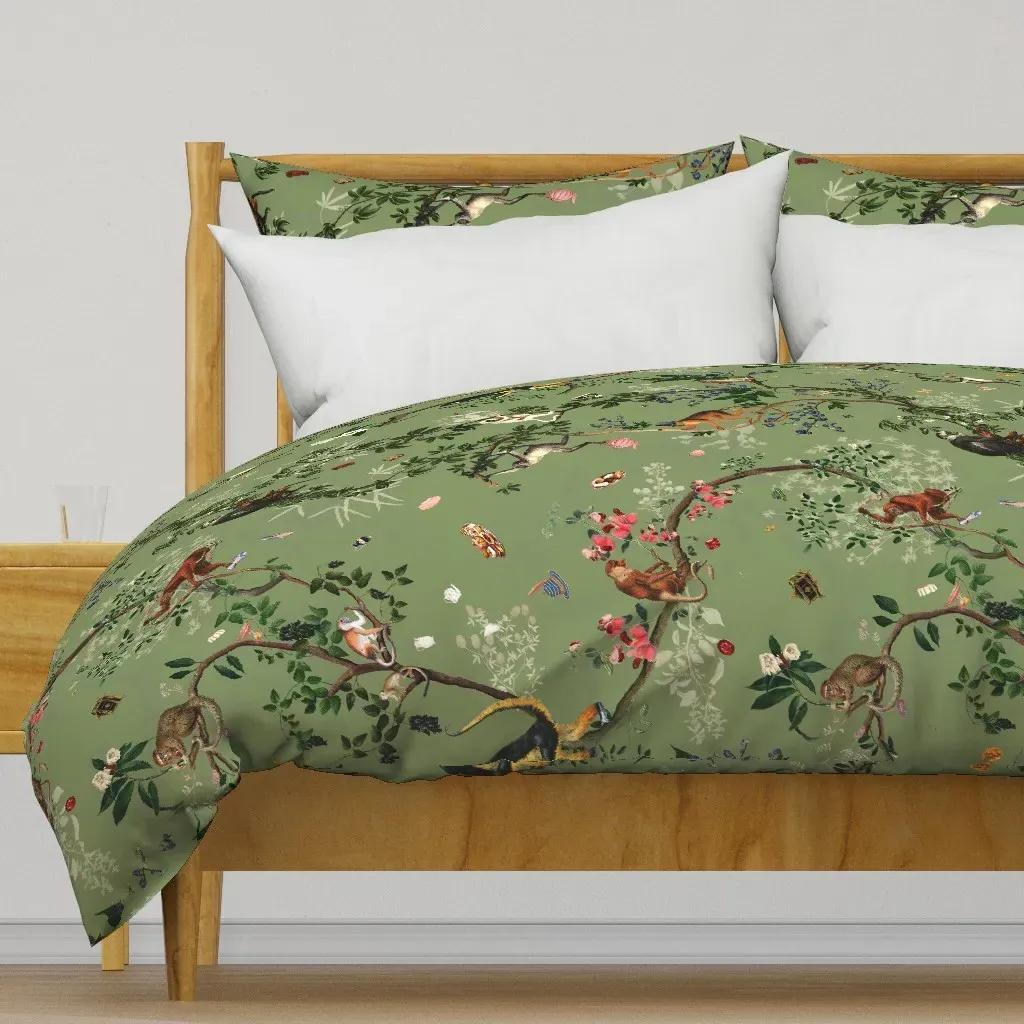 Monkey World Chole Duvet Cover - Sage Green product
