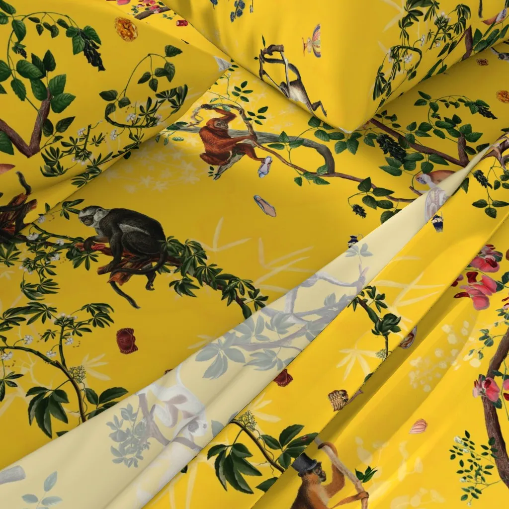 Monkey World Queen Sheet Set - Yellow alternate view
