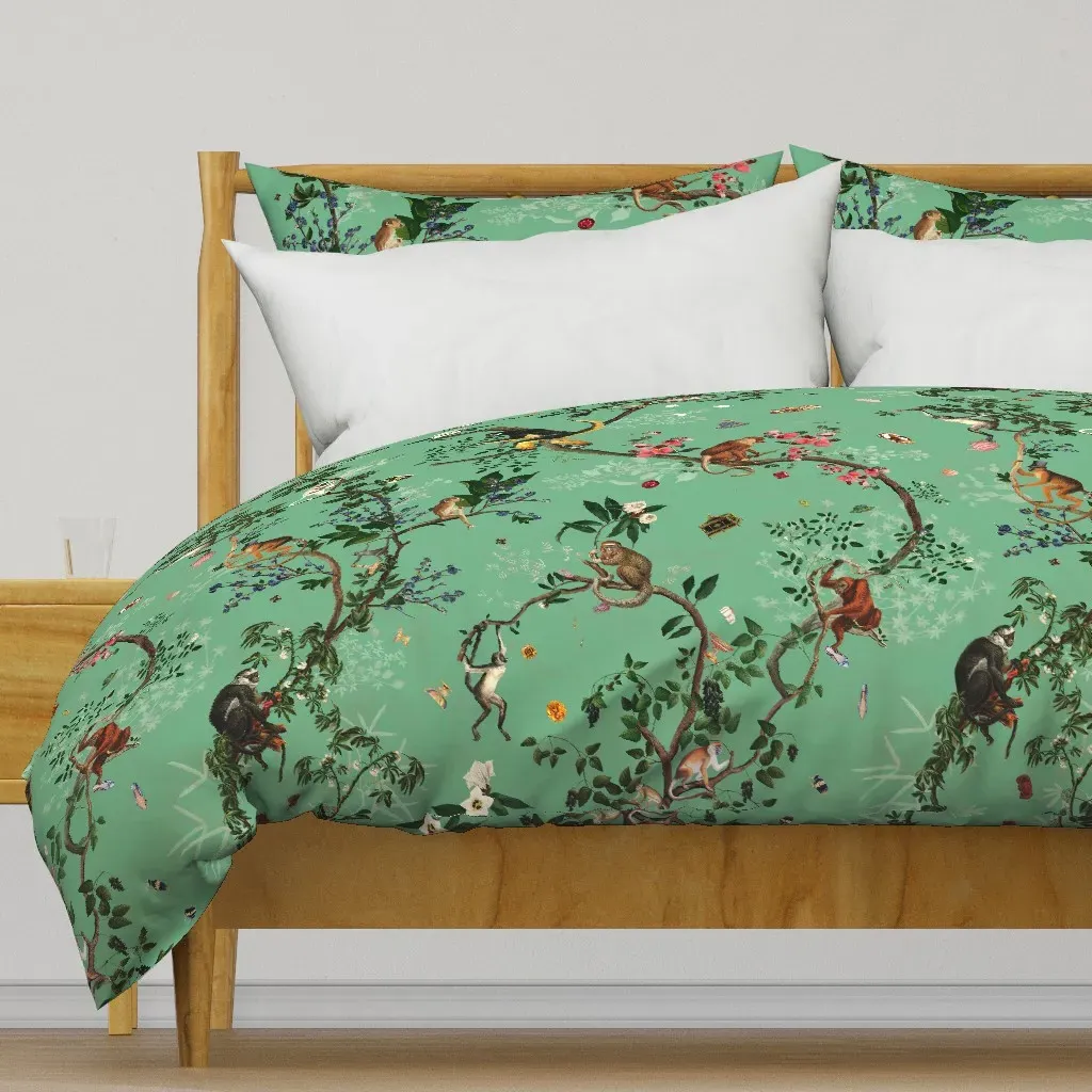 Monkey World Reportable Duvet Cover - Green product