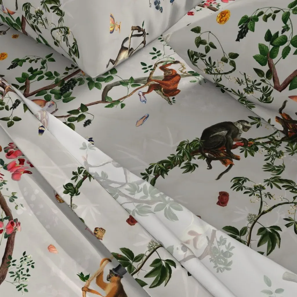 Monkey World Robyn Full Sheet Set - Gray alternate view