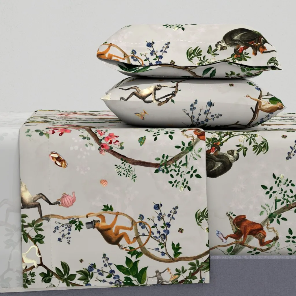 Monkey World Robyn Full Sheet Set - Gray product
