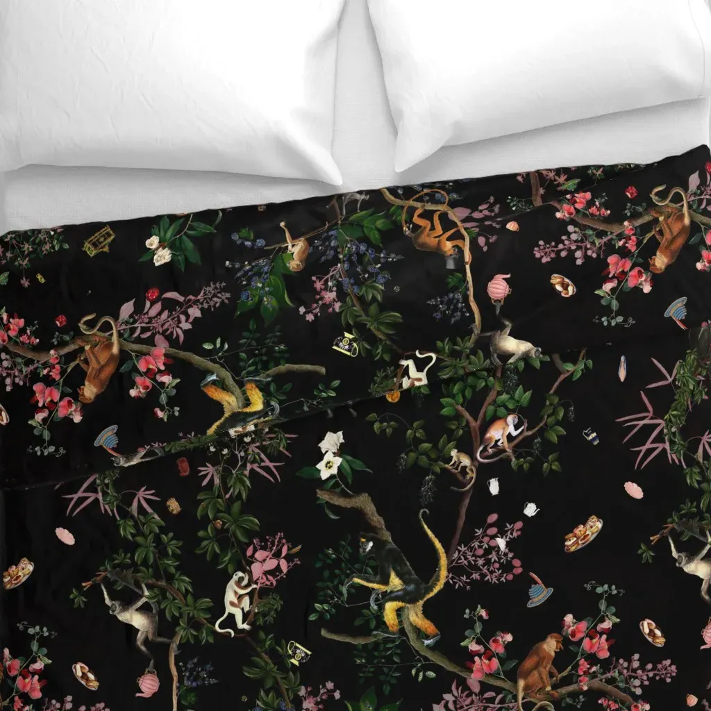 Monkey World Sarah Duvet Cover - Black alternate view