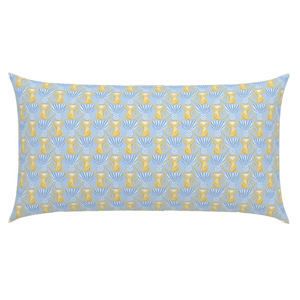 Monkeys And Pineapples Small King Pillow Sham - Yellow product