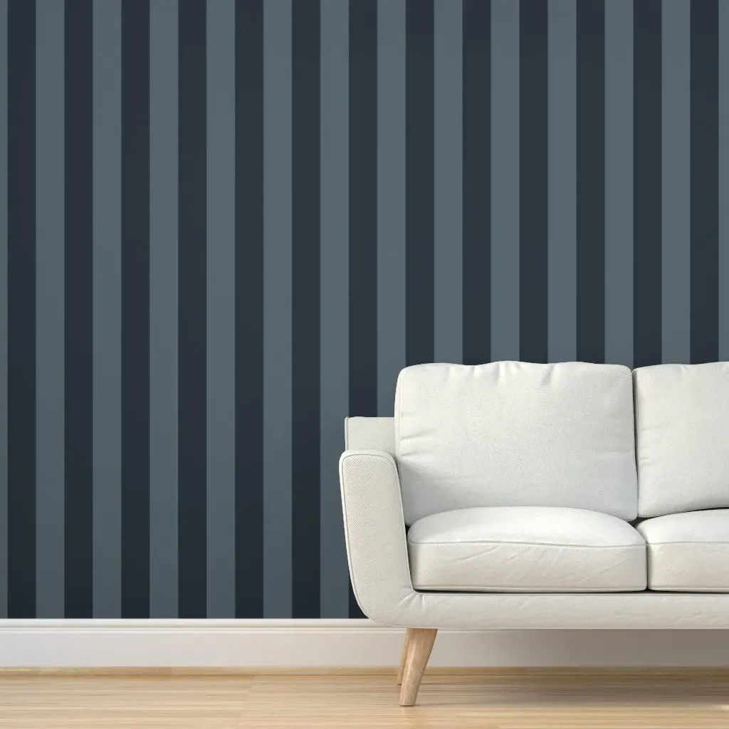 Monochromatic Stripes XL Peel and Stick Wallpaper - Dark Slate Gray product