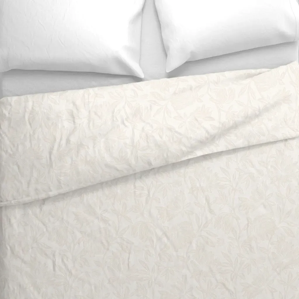 Monochrome Japandi Hand Drawn Duvet Cover - Cream alternate view