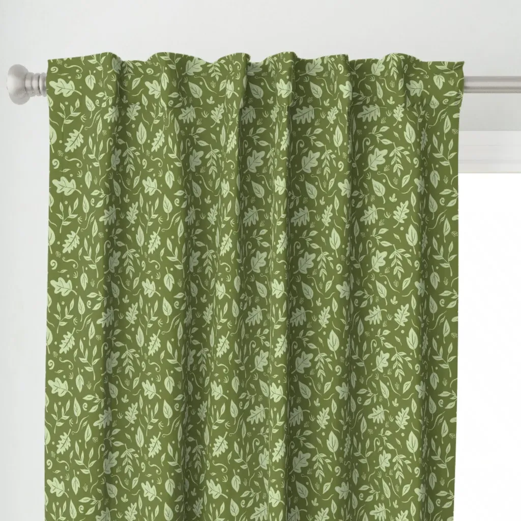 Monotone Floating Curtain Panel - Olive Green alternate view