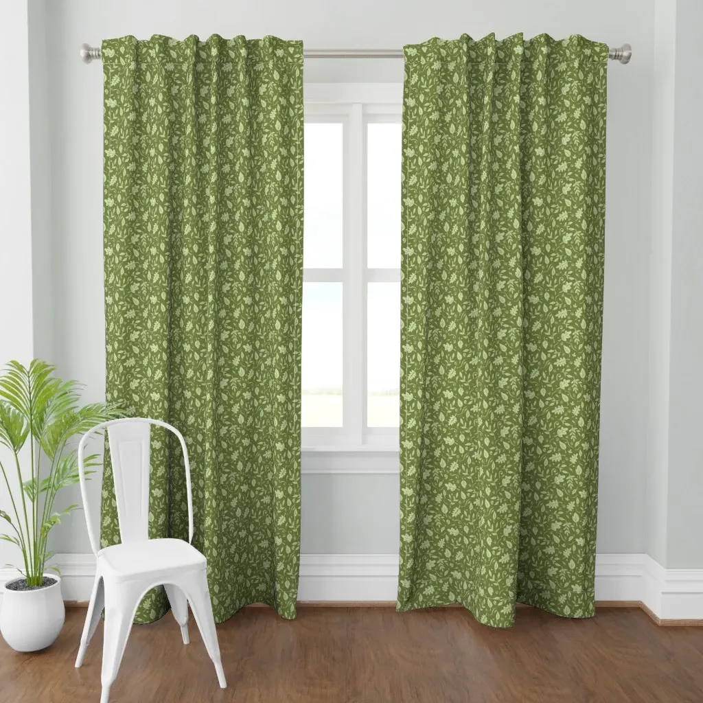 Monotone Floating Curtain Panel - Olive Green product
