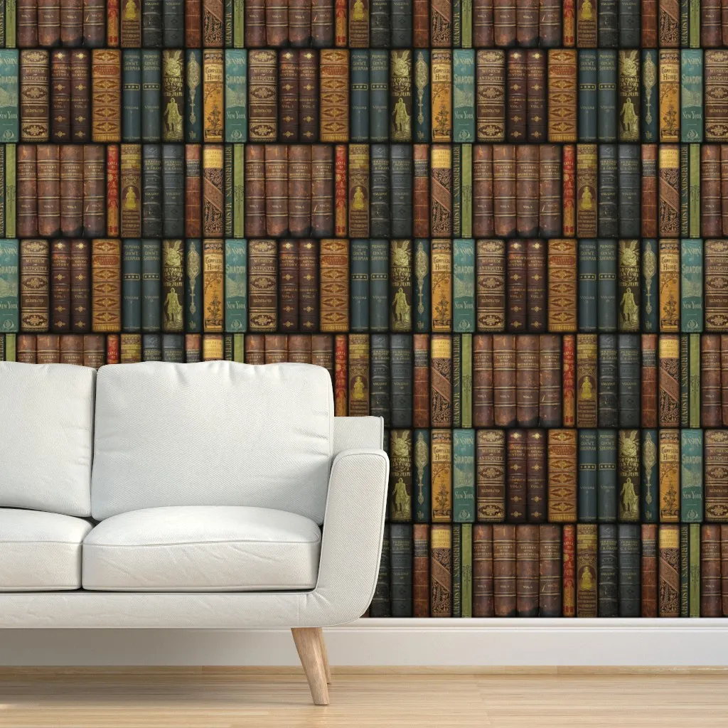 Monsieur Fancypantaloons' Instant Library Large Peel and Stick Wallpaper - Brown product