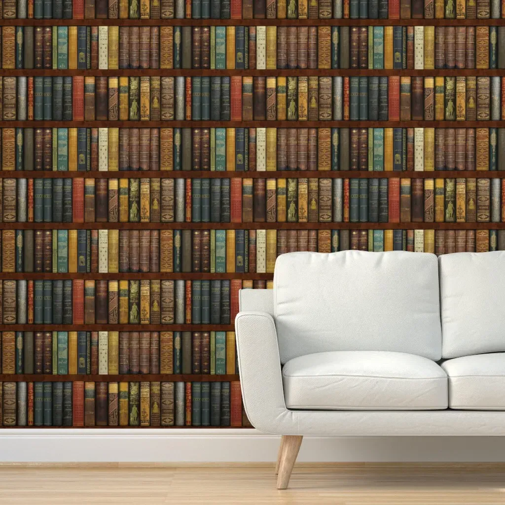 Monsieur Fancypantaloons' Instant Library Peel and Stick Wallpaper - Brown product