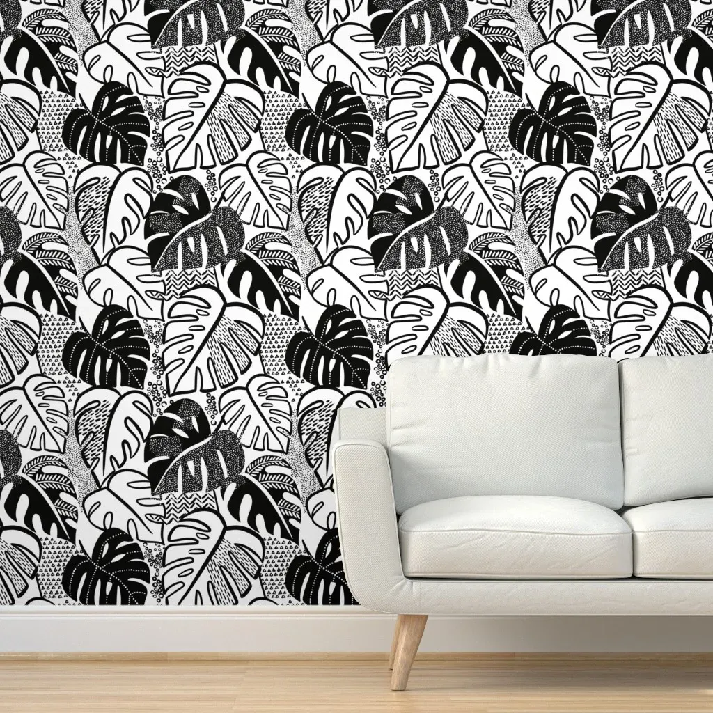 Monstera Peel and Stick Wallpaper - Black product