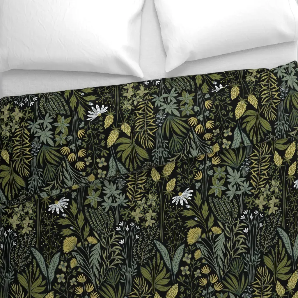 Montague Duvet Cover - Dark Olive Green alternate view