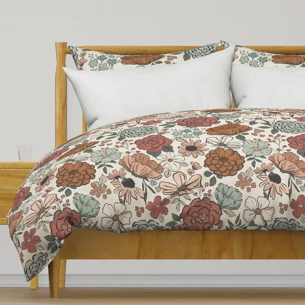 Montana Cowgirl Chic Floral Duvet Cover - Terracotta product